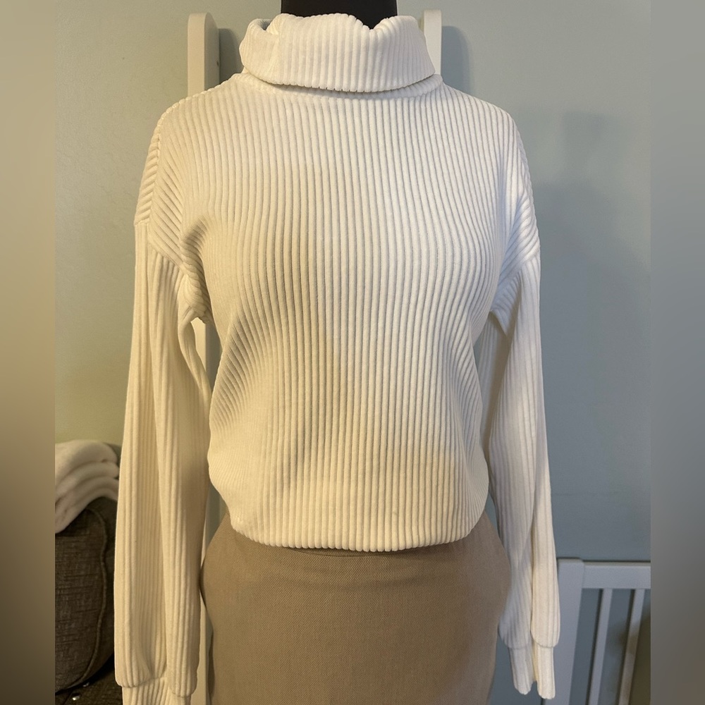 Bar III ivory turtleneck sweater